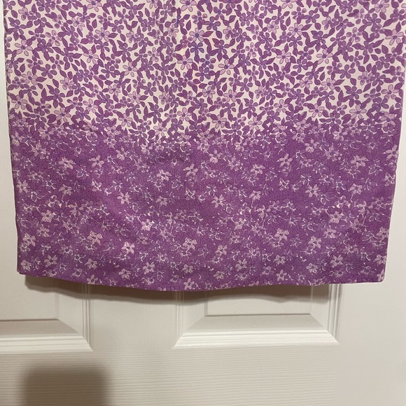 Talbots 100% Pure Silk Lavender Floral Dress - Size 2P - Picture 3 of 8